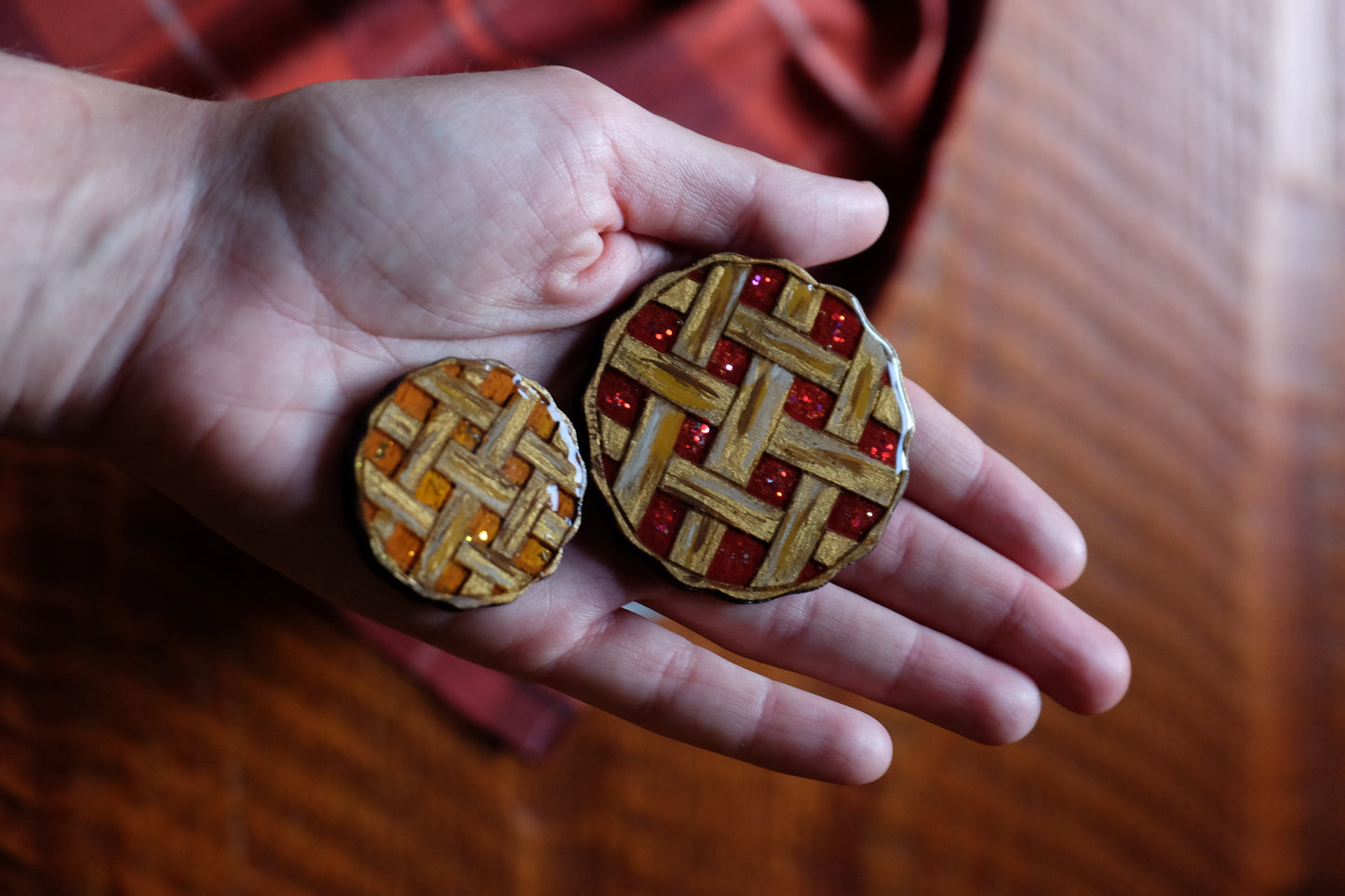 NEW Pie-shaped wooden dog tag