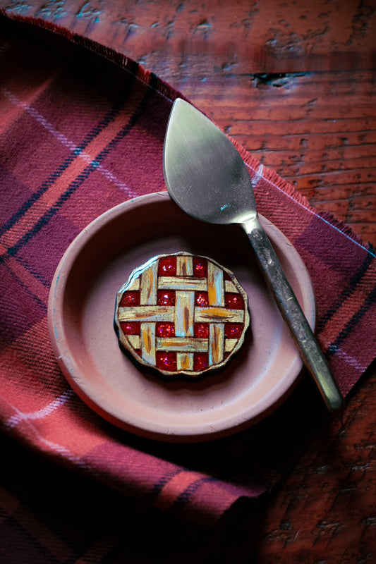 NEW Pie-shaped wooden dog tag