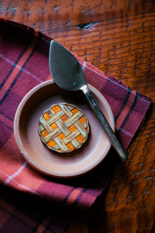 NEW Pie-shaped wooden dog tag