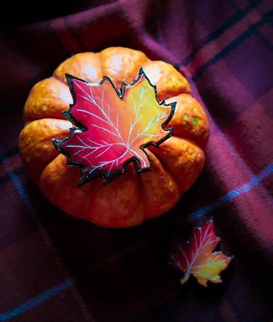 NEW - maple leaf wooden dog tag