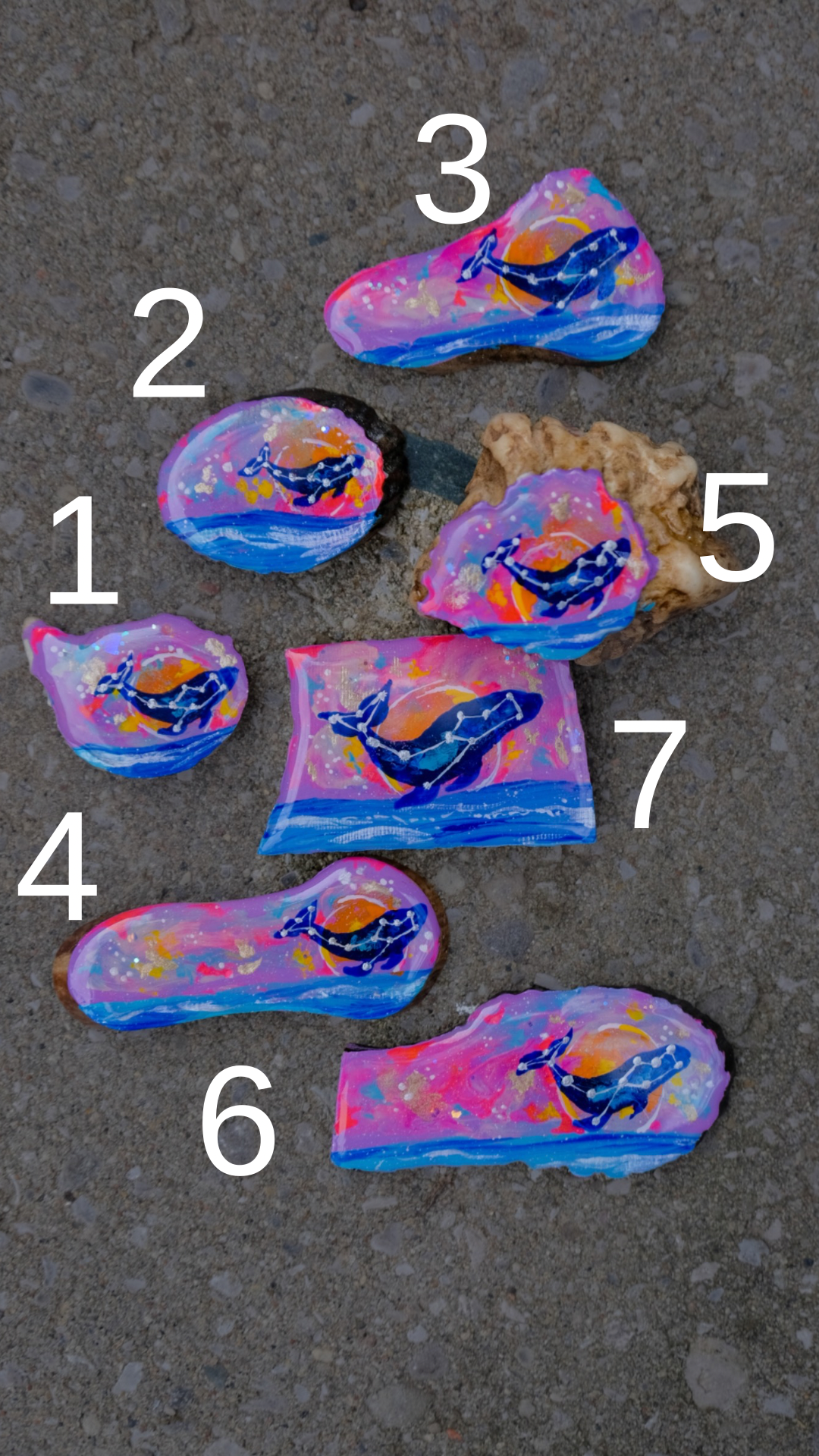 Celestial Whale Premade Antler Tags