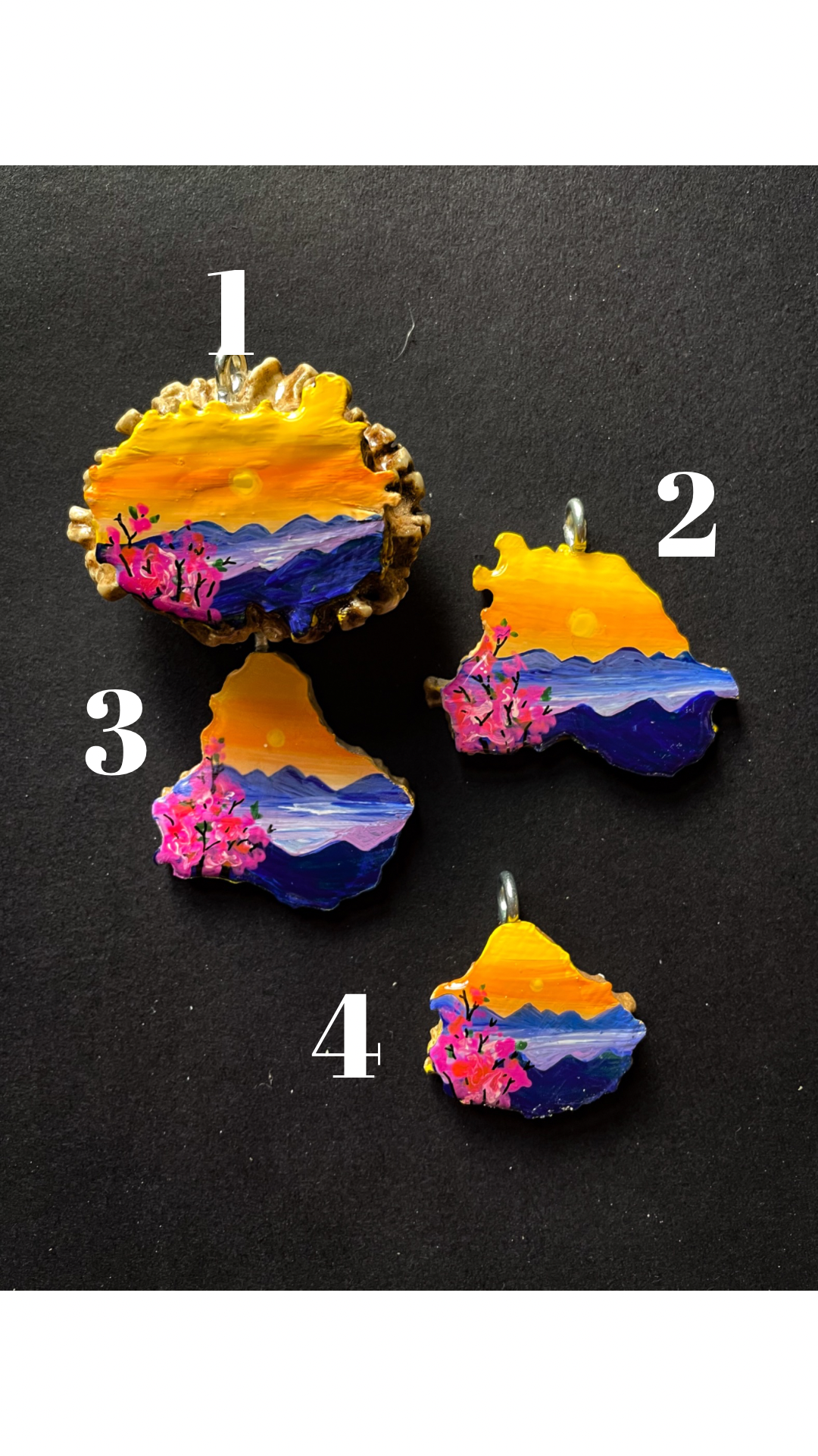 NEW - Sunset blossoms antler tags