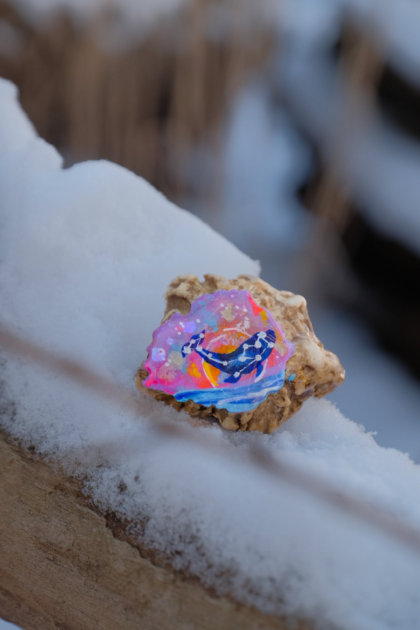 Celestial Whale Premade Antler Tags
