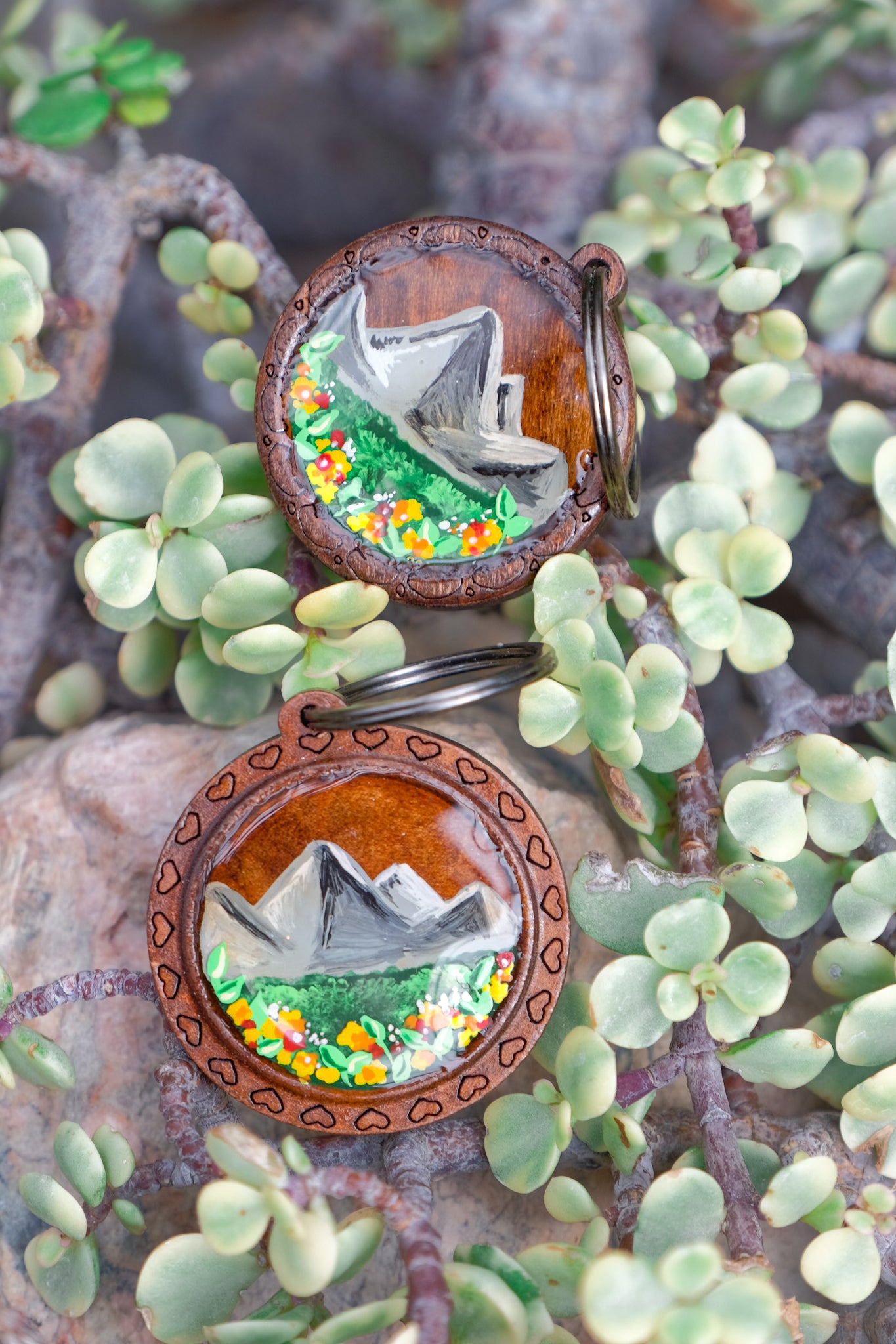 NEW -Spring hike wooden bezel tags