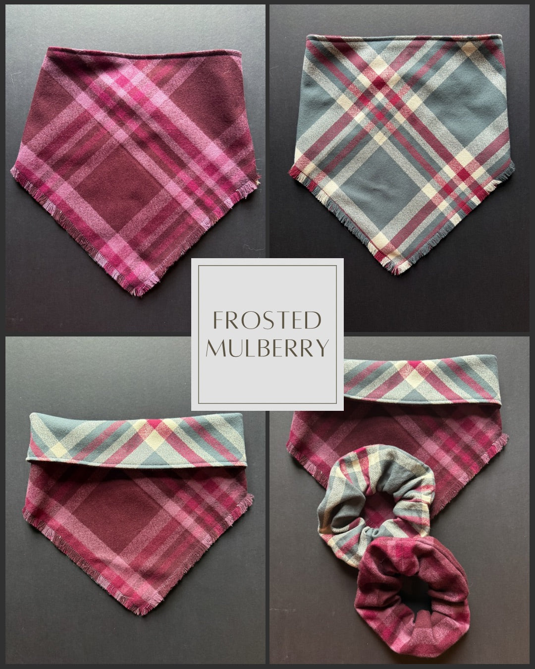 Frosted Mulberry Dog Bandana (double-sided)