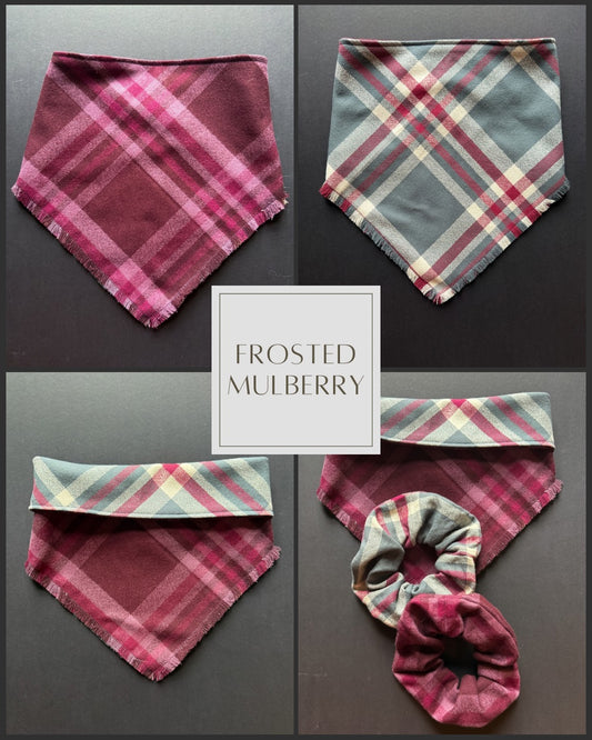 Frosted Mulberry Dog Bandana (double-sided)