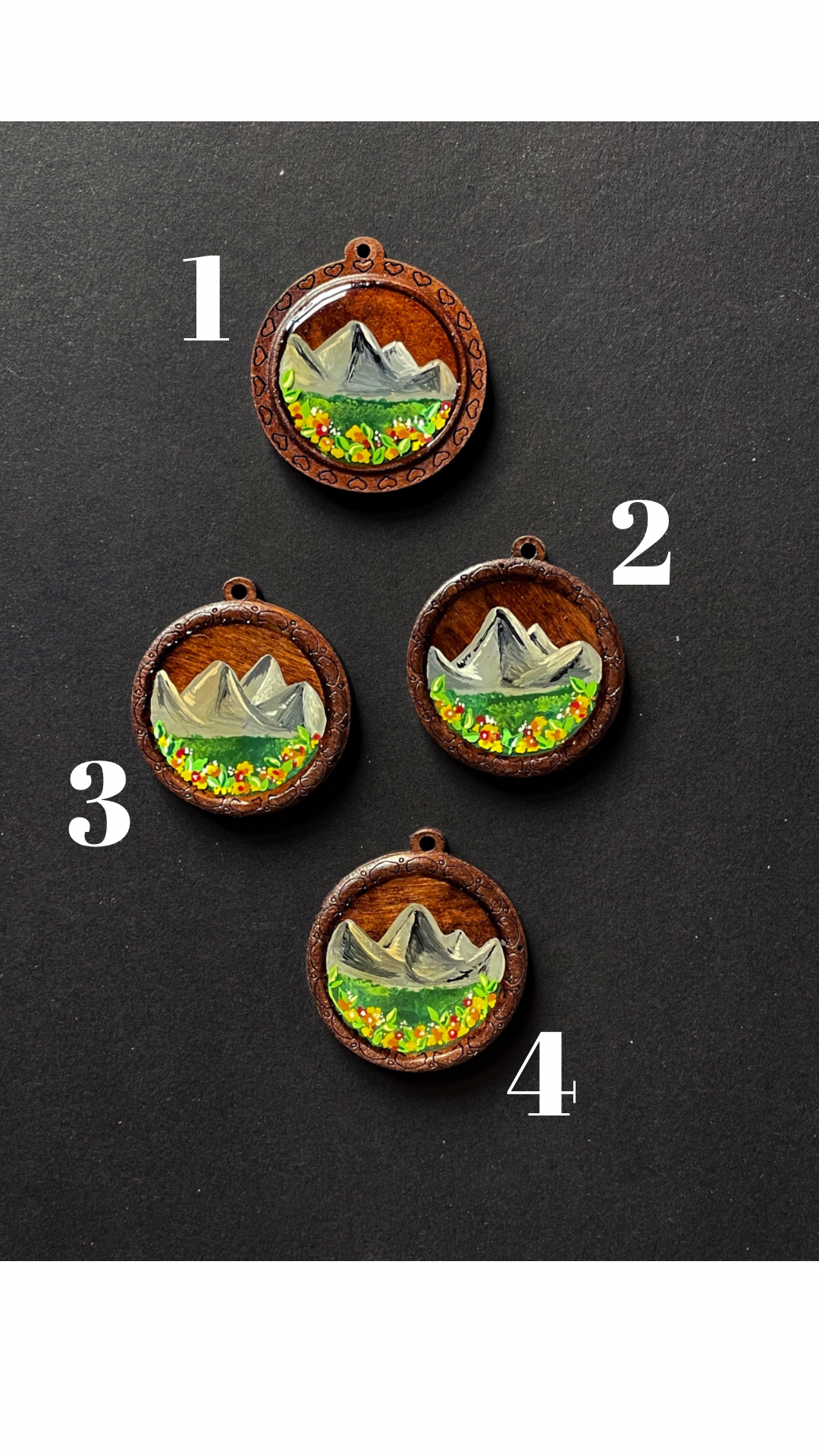 NEW -Spring hike wooden bezel tags