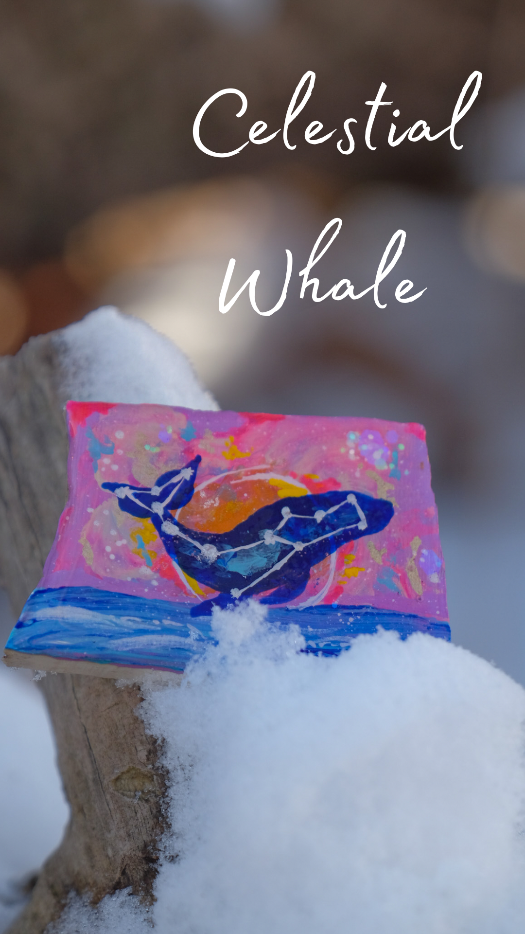 Celestial Whale Premade Antler Tags